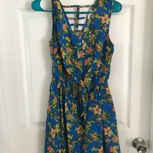 Short floral cutout dress